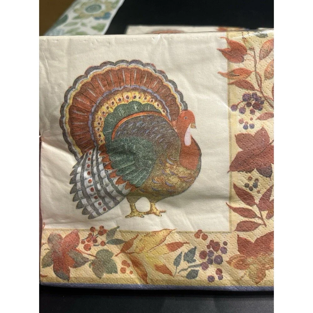 Hallmark Turkey Thanksgiving Napkins 3-ply Paper 6pks (96 Total)